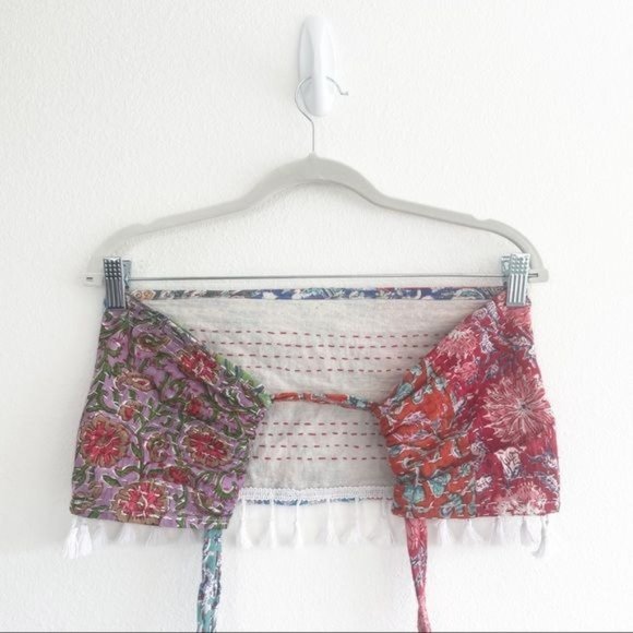 Erin Made Patchwork Crop Top Convertible Bohemian Hand Made Quilted One Size - Picture 10 of 16